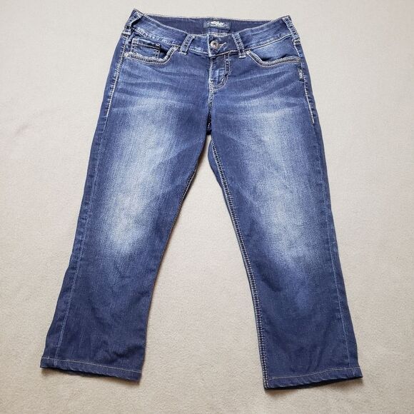 Silver Jeans Women's Blue Capri Silver Jeans Elyse Capri Sz 25 - Picture 2 of 14